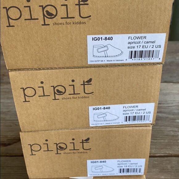 Pipit FLOWER apricot/camel baby shoes - Picture 3 of 3